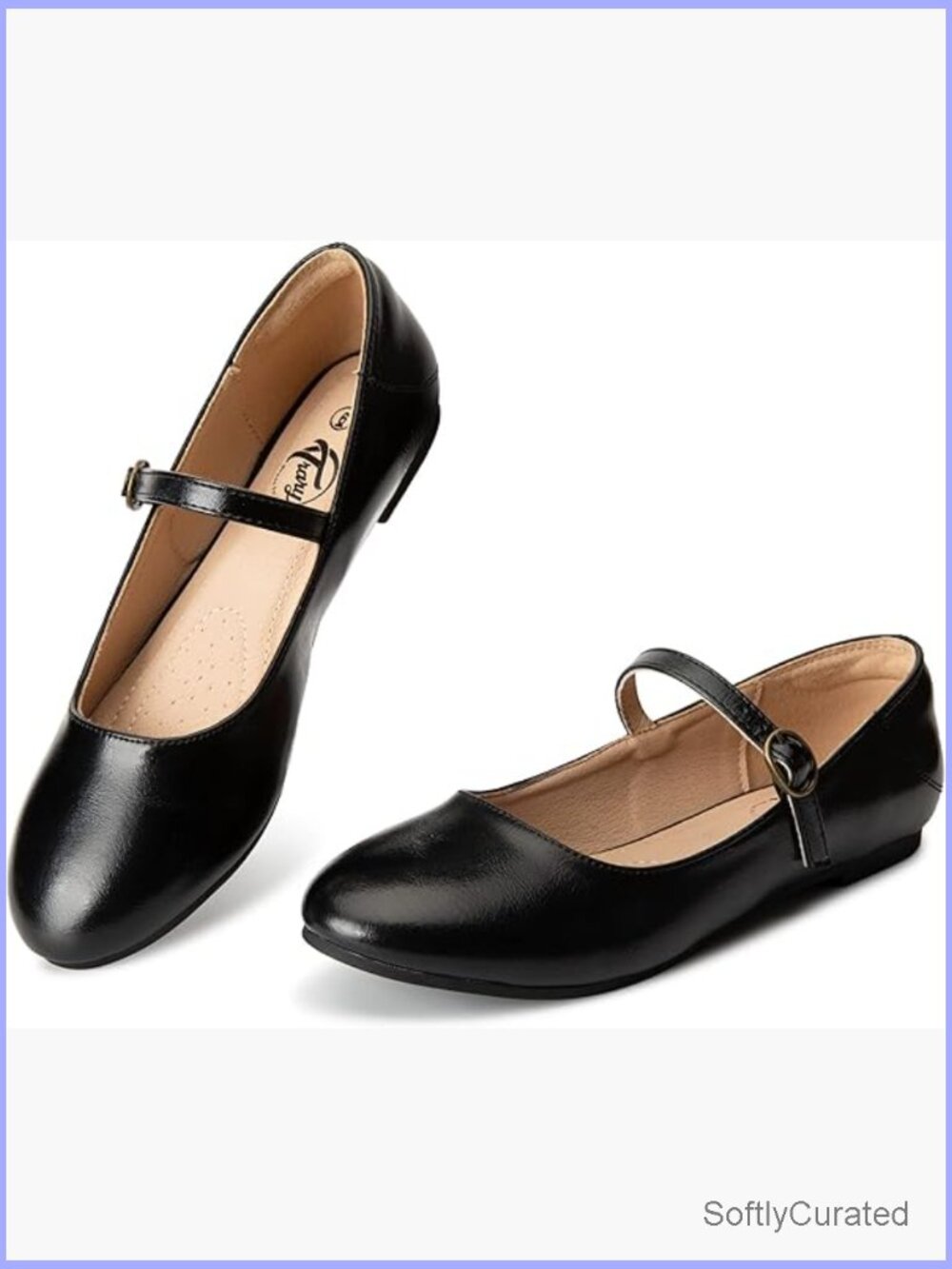 Mary Jane Ballet Flats With Ankle Strap, Comfortable Dressy Women's Shoes